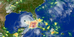 GOES-12 infrared imagery over TRMM rainfall accumulation for Hurricane Katrina, from August 23, 2005 to August 30, 2005.