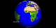 Vegetation index for 1991 on a rotating globe, as measured by AVHRR