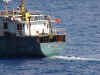 The stern of a cargo vessel.