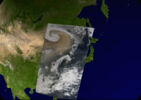 During spring 2001, TOMS watched a huge dust storm travel halfway around the world from China to the United States. Scientists use this data to study how regional ecosystems impact air quality and climate. 