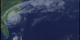 View of the Atlantic Ocean with Hurricane Floyd off the Carolina coast.