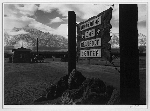 Entrance to Manzanar, Manzanar Relocation Center / photograph by Ansel Adams. LC-DIG-ppprs-00286