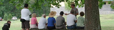 Ranger talking to visitors