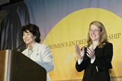 Secretary of Labor Elaine L. Chao (L) and  Karen M. Czarnecki, Director, Office of the 21st Century Workforce (R).
