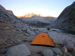 [Photo]: Tent set up at Palisade Lakes