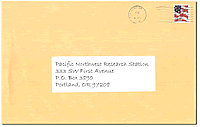 [Image]: Stamped envelope.