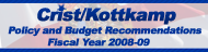 Crist/Kottkamp 2008-2009 Budget Recommendations