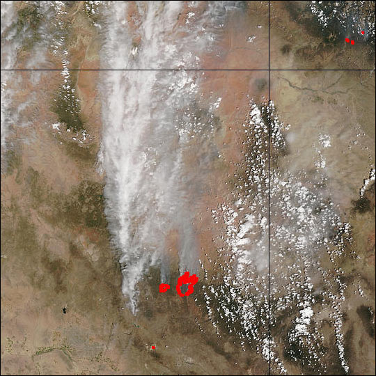 Rodeo and Chediski Fires in Arizona Image. Caption explains image.