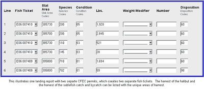 itemized catch section