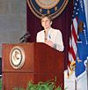 Photo of Trisha Meili, featured speaker at the Candlelight Ceremony, special event for National Crime Victims’ Rights Week, 2005.