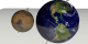 Comparing Mars to Earth in true color (with axes and orbit plane)