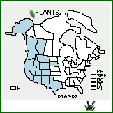 Distribution of Pteridium aquilinum (L.) Kuhn var. pubescens Underw.. . 