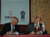 USAID Mission Director Michael Fritz (right) and Nachala Chairman Petar Arnaudov (left) signed the guarantee on July 26 at Grand Hotel Sofia