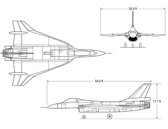 F-16XL 3-view drawing