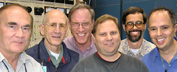 From the left are Elmer Fredd (PPPL), Wally Baity (ORNL), Nevell Greenough (PPPL), Tony Horton (ORNL), Ward Martin (GA), and Bob Pinsker (GA). Not pictured is Glenn Barber (ORNL).