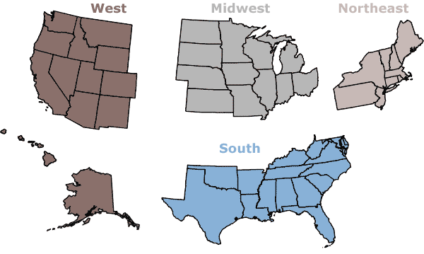 Geographical divisions of the USA