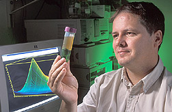 Roy Navarre extracts salicylic acid from potato leaves and measures it with high-performance liquid chromatography. Click the image for additional information about it.