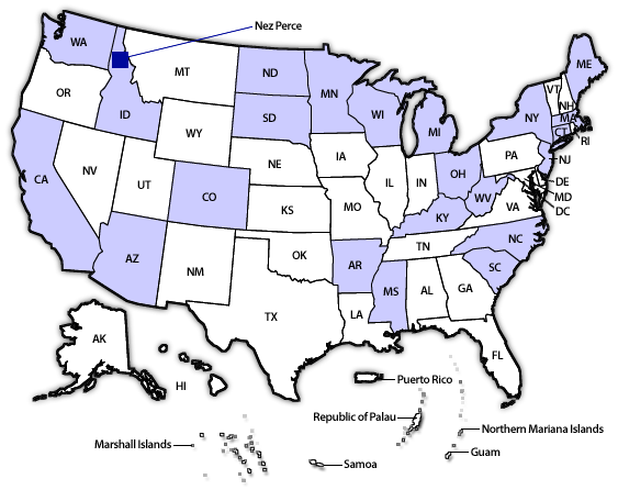 U.S. state, tribal and territorial funded partners for Coordinated School Health Programs (CSHP)