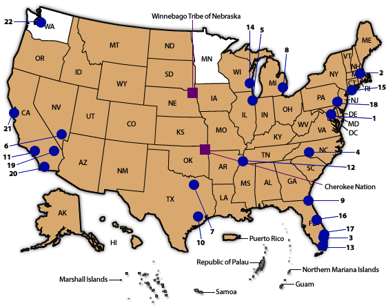 U.S. state, tribal and territorial funded partners for YRBS