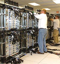 Installation is underway on a new 445-teraflops IBM Blue Gene/P system at Argonne National Laboratory
