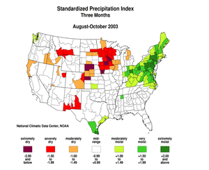 August-October 2003 Standardized Precipitation Index