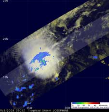 TRMM image of Josephine on Sept. 5, 2008