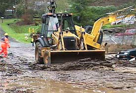 Photo: Bull dozier moving mud