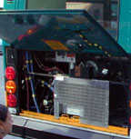 engine compartment of bus