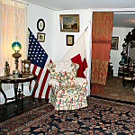 Clara Barton's chair in the front parlor at Clara Barton National Historic Site.