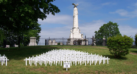 National Cemetery with WWII crosses