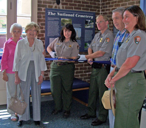 Cutting the ribbon