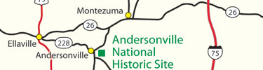 Map of area around Andersonville National Historic Site