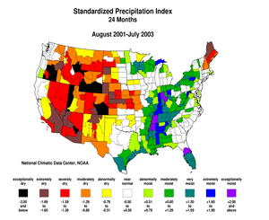 map showing the 24-month Standardized Precipitation Index