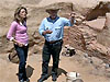 NASA 360 co-host Jennifer Pulley (L) with Dr. Bill Kelso at Jamestown Fort