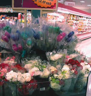 photo - floral display in a grocery store