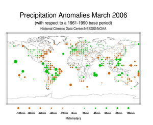 Precipitation Dot map in Millimeters for March
