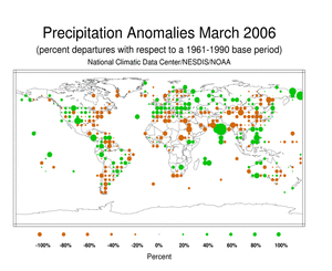 Percent Precipitation Dot map for March