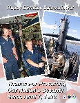 Poster: Birthday Submariners. Slogan: Happy Birthday Submariners.  Thanks For Protecting Our Nation's Security Since April 7, 1900!