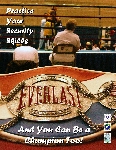 Poster: Boxing Champion.  Slogan: Practice Your Security Skills and You Can Be a Champion Too!