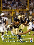 Poster:  Football Strong Offense.  Slogan: A Strong Offense Is Your Best Defense.  Protect Your Sensitive Information!.