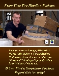 Poster Title: Handle Packages. Slogan: Every Time You Handle a Package Look for Excess Postage, Misspelled Words, Oily Stains or Crystallization, Protruding Wires, Incorrect Addresses, “Personal” Markings Especially When Sent Without a Name, etc. If You Find a Suspicious Package Report It to Security!