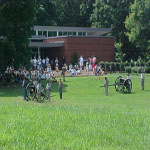A confederate living history demonstration.