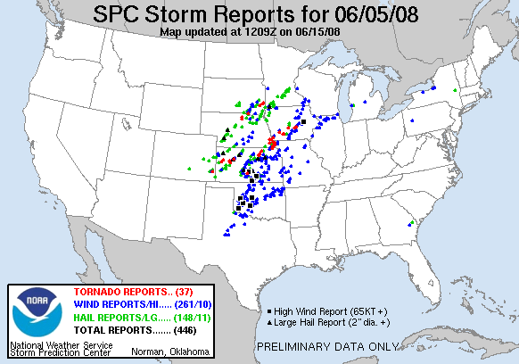 Map of 080605_rpts's severe weather reports