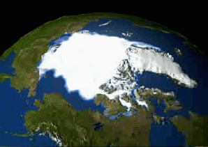 still image from animation of the Arctic pole