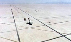 Space shuttle on Rogers Dry Lake after its first landing.