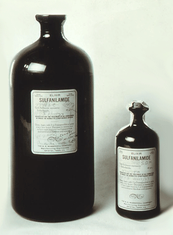 Photo of two bottles of Elixir Sulfanilamide