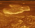 Venus - 3D Perspective View of Eastern Edge of Alpha Regio
