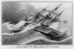 U. S. Ship of the line in a gale