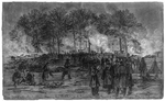 Burying the dead and burning the horse after the battle of Fair Oaks