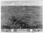 Bird's eye view of the city of Independence, Missouri, 1868